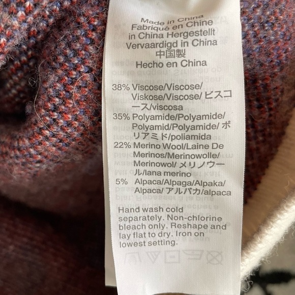 Madewell Wool & Alpaca Cherry Jacquard Pullover Sweater, Size XXS - Picture 9 of 9